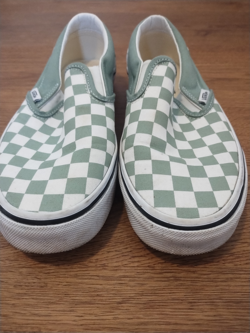 Vans Slip-On Checkerboard Sneakers - Sage/White - Picture 2 of 5